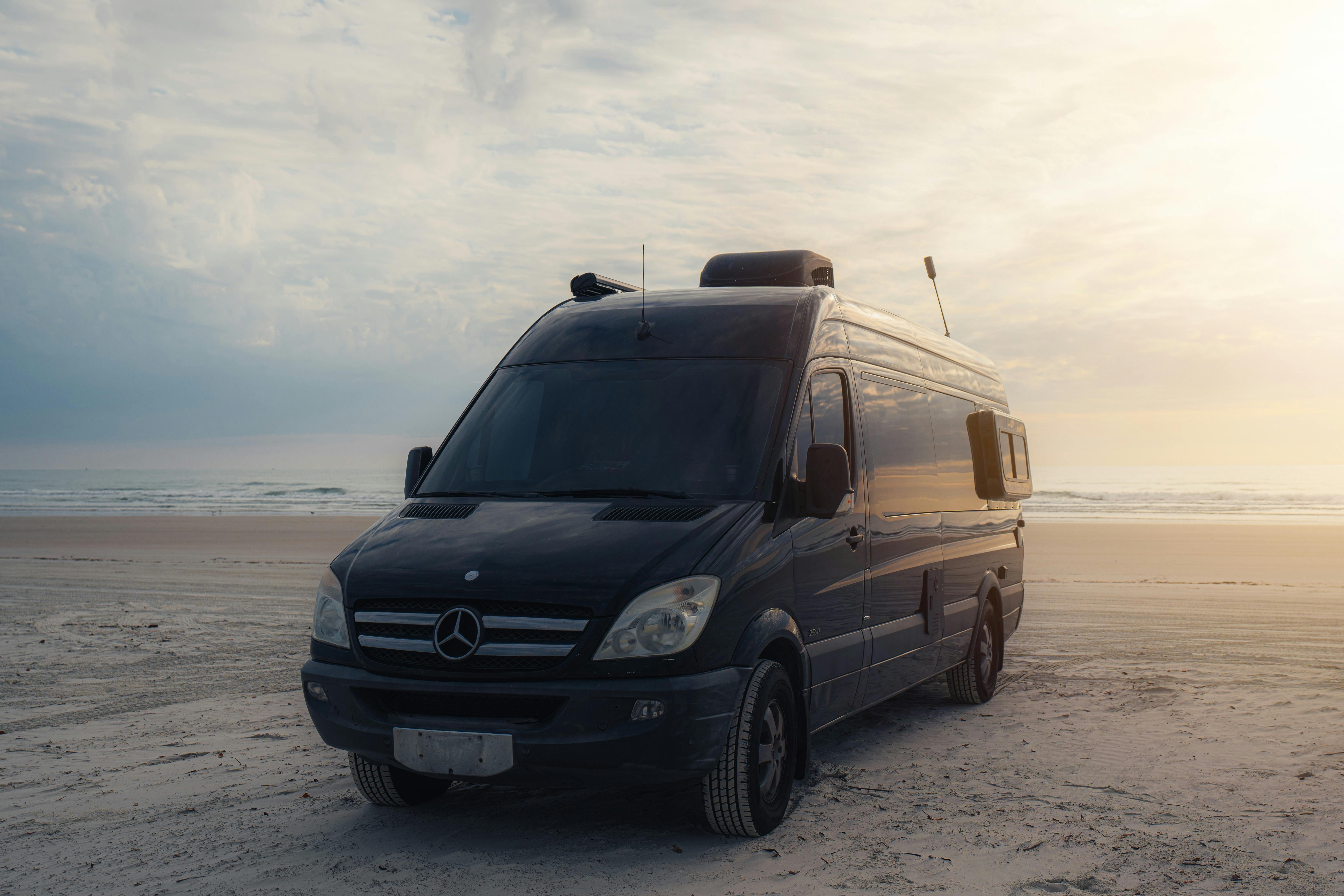 Custom Mercedes-Benz Sprinter camper van ideal for boho-style van life and off-grid adventures